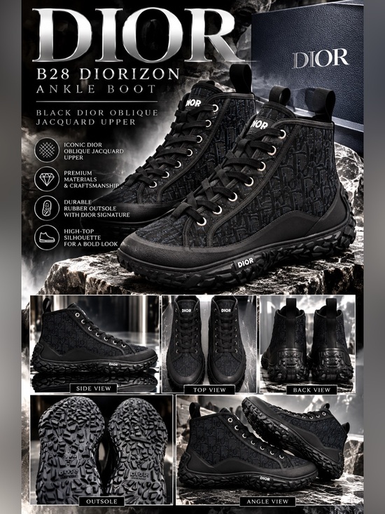 Dior Other - Dior B28 Diorizon Ankle Boot, featuring a distinctive black Dior Oblique🔥New! 12